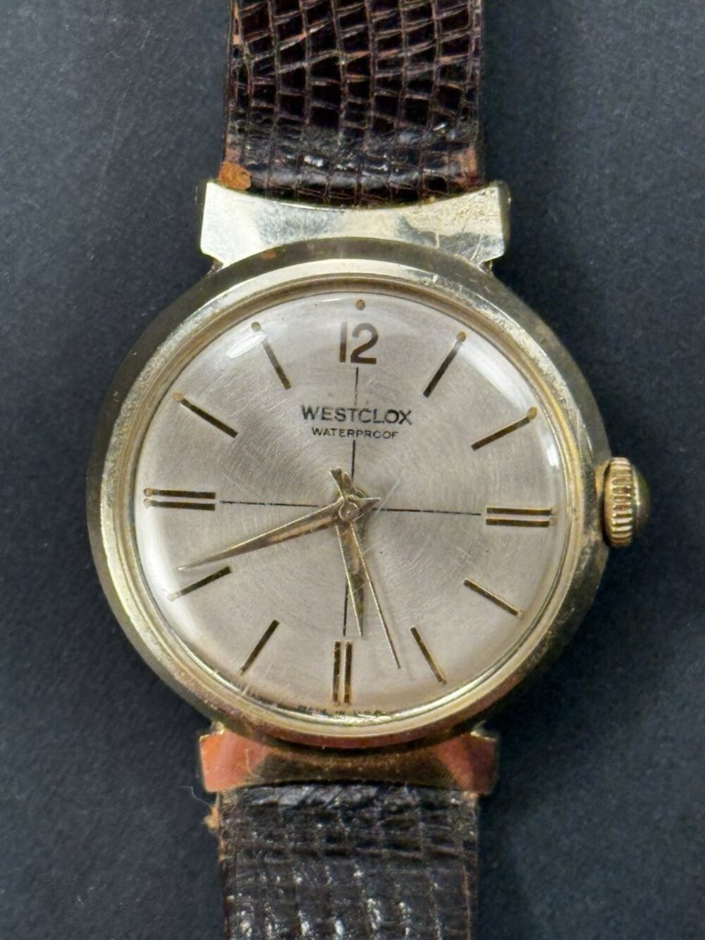 Westclox Waterproof Men’s Wristwatch Textured Silver Dial Repair